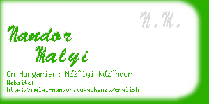 nandor malyi business card